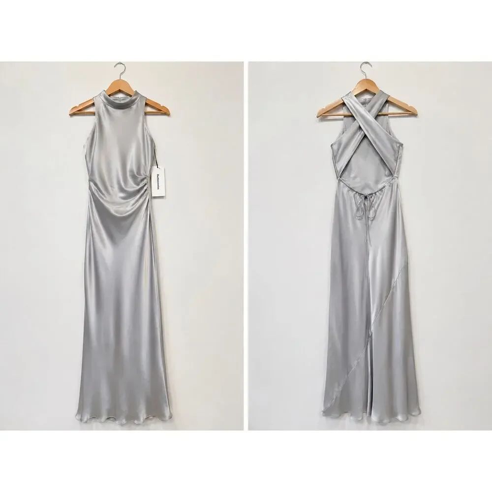 reformation anaiis silk dress Moonlight US4 - Picture 7 of 10